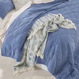 Pillow Talk Naiad Ikat and Stripe Reversible Throw by M.U.S.E offer