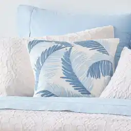 Pillow Talk Bermuda Leaf Embroidered Square Cushion by M.U.S.E offer