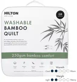 Pillow Talk Eco Living 250gsm Washable Bamboo Quilt by Hilton offer