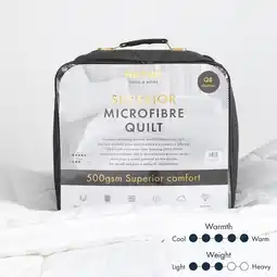 Pillow Talk Hotel & Home Superior 500gsm Microfibre Quilt by Hilton offer