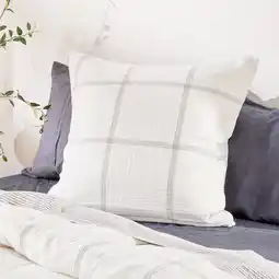 Pillow Talk Morgan Check European Pillowcase by Habitat offer