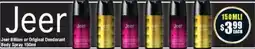 Chemist Warehouse Jeer Billion or Original Deodorant Body Spray offer