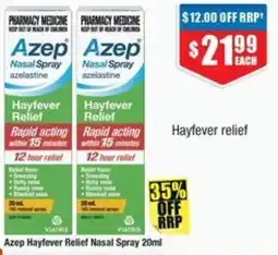 Chemist Warehouse Azep Hayfever Relief Nasal Spray offer