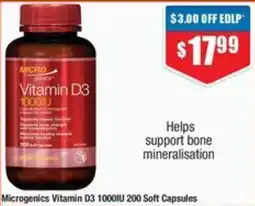 Chemist Warehouse Microgenics Vitamin D3 offer