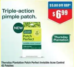 Chemist Warehouse Thursday Plantation Patch Perfect Invisible Acne Control 42 Patches offer