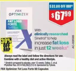 Chemist Warehouse FBX Optimizer Fat Loss Forte 60 Capsules offer