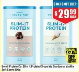 Chemist Warehouse Bondi Protein Co. Slim It Protein Chocolate Sundae or Vanilla Soft Serve offer