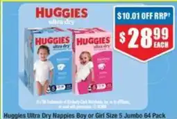 Chemist Warehouse Huggies Ultra Dry Nappies Boy or Girl offer