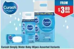 Chemist Warehouse Curash Simply Water Baby Wipes offer