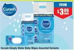Chemist Warehouse Curash Simply Water Baby Wipes offer