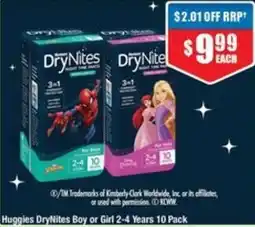 Chemist Warehouse Huggies DryNites Boy or Girl offer