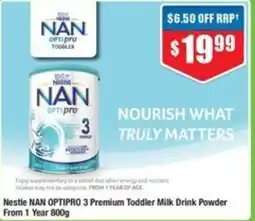 Chemist Warehouse Nestle NAN OPTIPRO 3 Premium Toddler Milk Drink Powder From 1 Year offer