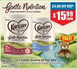 Chemist Warehouse Karicare 3 or 4 Toddler Growing Up Milk offer