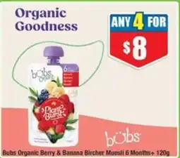 Chemist Warehouse Bubs Organic Berry & Banana Bircher Muesli 6 Months offer