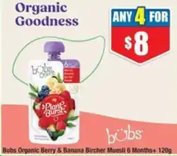 Chemist Warehouse Bubs Organic Berry & Banana Bircher Muesli offer