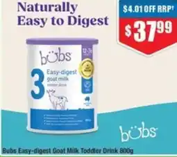 Chemist Warehouse Bubs Easy-digest Goat Milk Toddler Drink offer