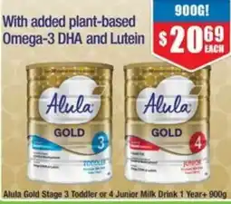 Chemist Warehouse Alula Gold Toddler or 4 Junior Milk Drink offer