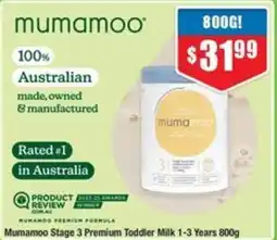 Chemist Warehouse Mumamoo Stage 3 Premium Toddler Milk 1-3 Years offer