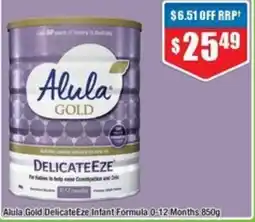 Chemist Warehouse Alula Gold Delicate Eze Infant Formula 0-12 Months offer