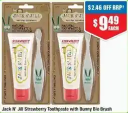 Chemist Warehouse Jack N' Jill Strawberry Toothpaste with Bunny Bio Brush offer