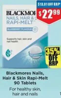 Chemist Warehouse Blackmores Nails, Hair & Skin Rapi-Melt offer