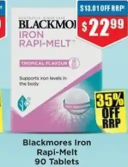 Chemist Warehouse Blackmores Iron Rapi-Melt 90 Tablets offer