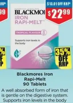 Chemist Warehouse Blackmores Iron Rapi-Melt offer