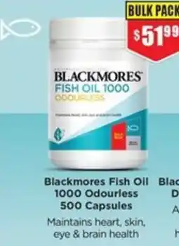 Chemist Warehouse Blackmores Fish Oil Odourless 500 Capsules offer