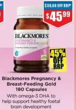Chemist Warehouse Blackmores Pregnancy & Breast-Feeding Gold 180 Capsules With omega-3 offer