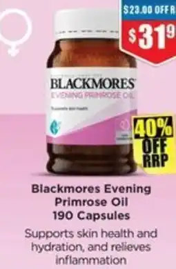 Chemist Warehouse Blackmores evening primrose o 190 capsules offer