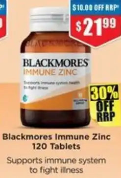 Chemist Warehouse Blackmores Immune Zinc offer