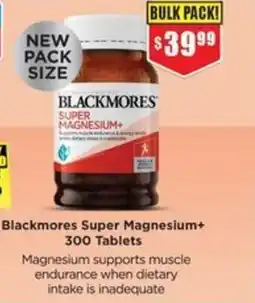 Chemist Warehouse Blackmores Super Magnesium+ 300 Tablets offer