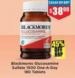 Chemist Warehouse Blackmores Glucosamine Sulfate One-A-Day 180 Tablets offer