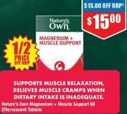 Chemist Warehouse Nature's Own Magnesium + Muscle Support offer