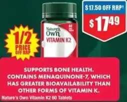 Chemist Warehouse Nature's own vitamin k2 offer