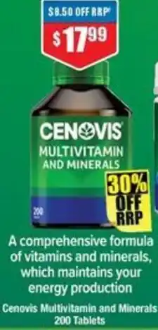 Chemist Warehouse Cenovis Multivitamin and Minerals offer