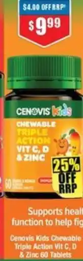 Chemist Warehouse Cenovis Kids Chewable Triple Action Vit C, D & Zinc offer