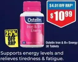 Chemist Warehouse Ostelin Iron & B+ Energy offer