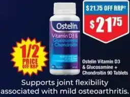 Chemist Warehouse Ostelin Vitamin D3 & Glucosamine + Chondroitin offer