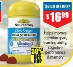 Chemist Warehouse Nature's way kids smart high strength VITA Gummies offer