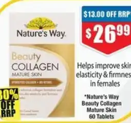 Chemist Warehouse Nature's Way Beauty Collagen Mature Skin 60 Tablets offer