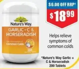 Chemist Warehouse Nature's Way Garlic + C & Horseradish offer