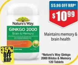Chemist Warehouse Nature's Way Ginkgo 2000 Biloba & Memory offer