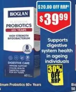 Chemist Warehouse Bioglan Platinum Probiotics 60+ Years offer