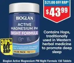 Chemist Warehouse Bioglan Active Magnesium PM Night Formula offer