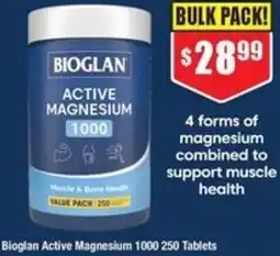 Chemist Warehouse Bioglan Active Magnesium 1000 offer