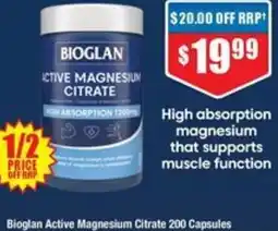 Chemist Warehouse Bioglan Active Magnesium Citrate offer