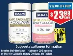 Chemist Warehouse Bioglan Hair Radiance + Collagen 90 Capsules offer