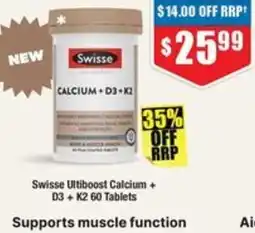 Chemist Warehouse Swisse Ultiboost Calcium + D3 + K2 offer