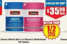 Chemist Warehouse Swisse Ultivite Men's or Women's Multivitamin offer